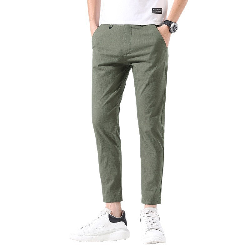 Summer New Ice Silk Thin Cropped Casual Pants For Men