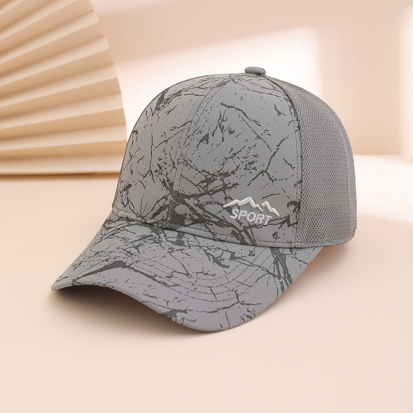 Solid-color Embroidered Mountain Peak Letter Print Patchwork Net Fabric Breathable Wide-brimmed Sunshade Fashionable Casual Baseball Cap For Spring And Summer Outdoor Sports, Fishing.