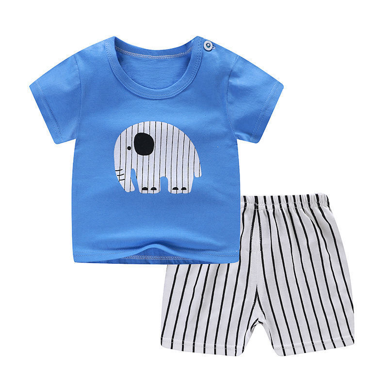 Summer Infant Newborn Baby Boy and Girls Kids T-Shirt Shorts 2PCS Outfits Cotton Casual Clothes