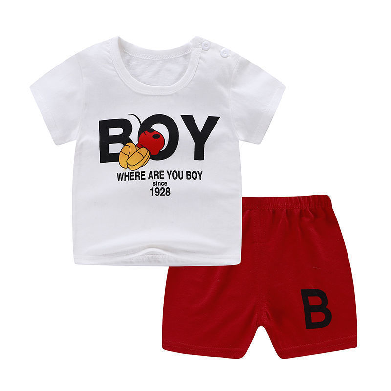 Summer Infant Newborn Baby Boy and Girls Kids T-Shirt Shorts 2PCS Outfits Cotton Casual Clothes