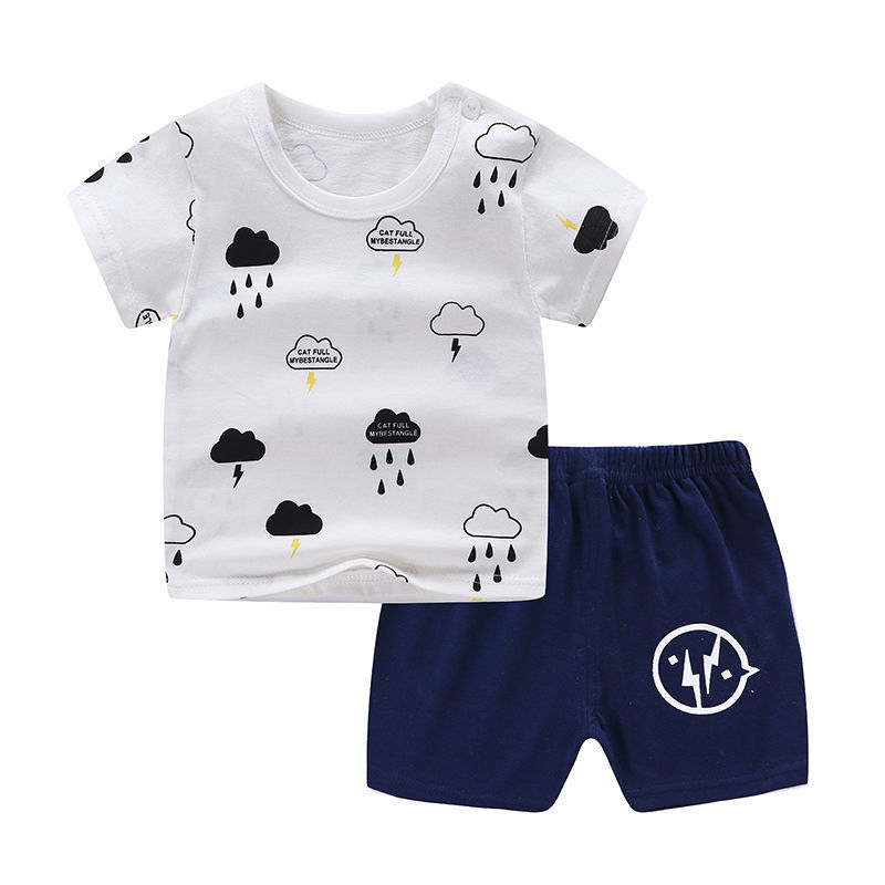 Summer Infant Newborn Baby Boy and Girls Kids T-Shirt Shorts 2PCS Outfits Cotton Casual Clothes
