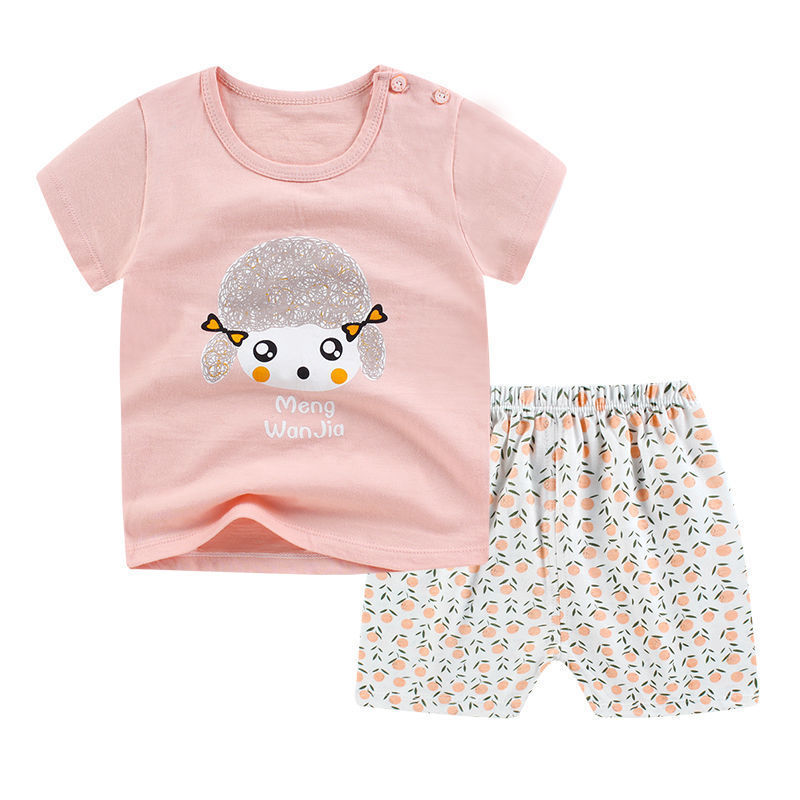 Summer Infant Newborn Baby Boy and Girls Kids T-Shirt Shorts 2PCS Outfits Cotton Casual Clothes