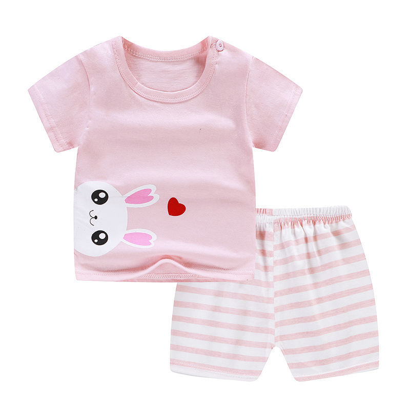 Summer Infant Newborn Baby Boy and Girls Kids T-Shirt Shorts 2PCS Outfits Cotton Casual Clothes