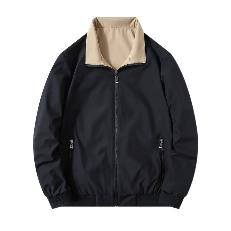Stand-up Collar Top Casual And Versatile Mid-age Dad Jacket