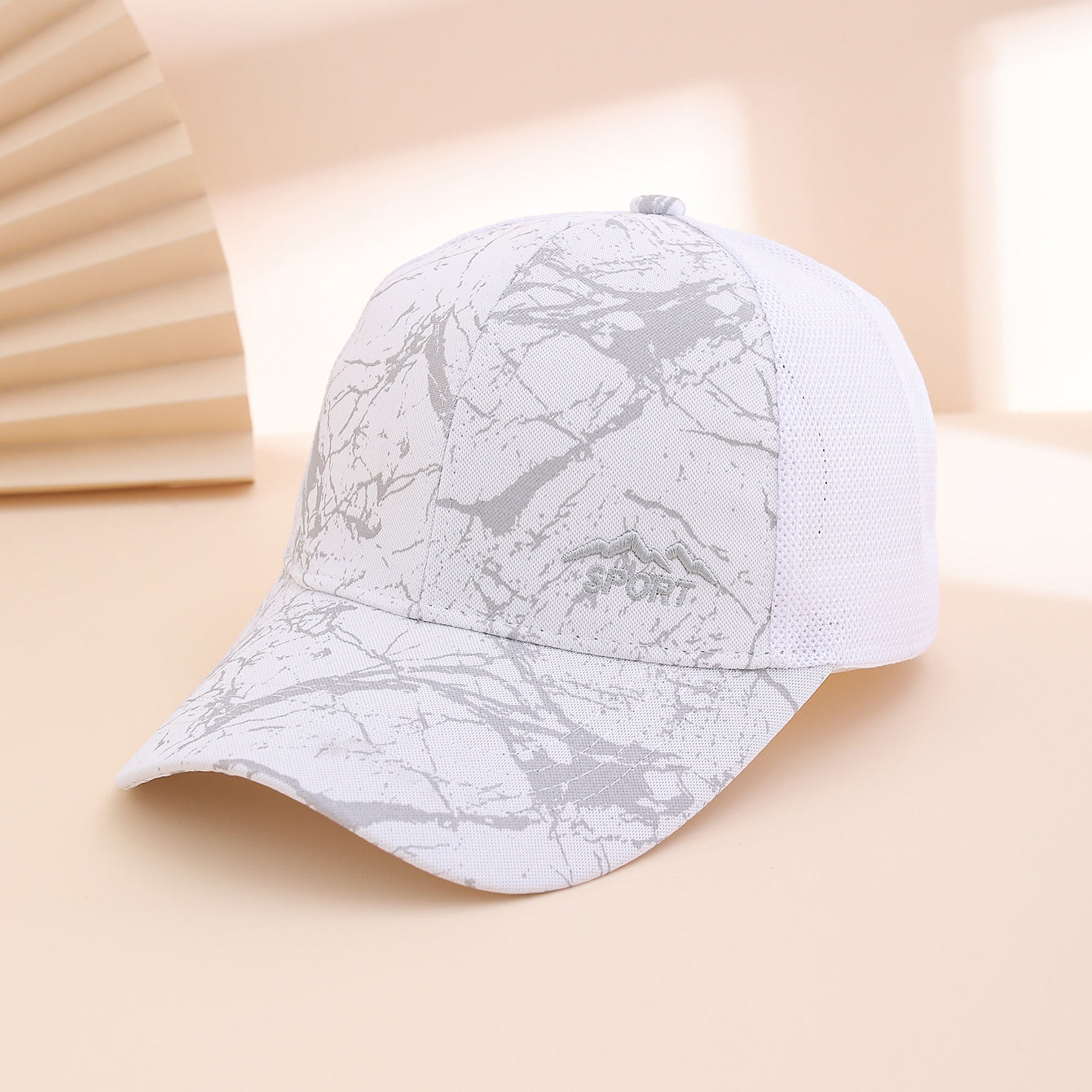 Solid-color Embroidered Mountain Peak Letter Print Patchwork Net Fabric Breathable Wide-brimmed Sunshade Fashionable Casual Baseball Cap For Spring And Summer Outdoor Sports, Fishing.