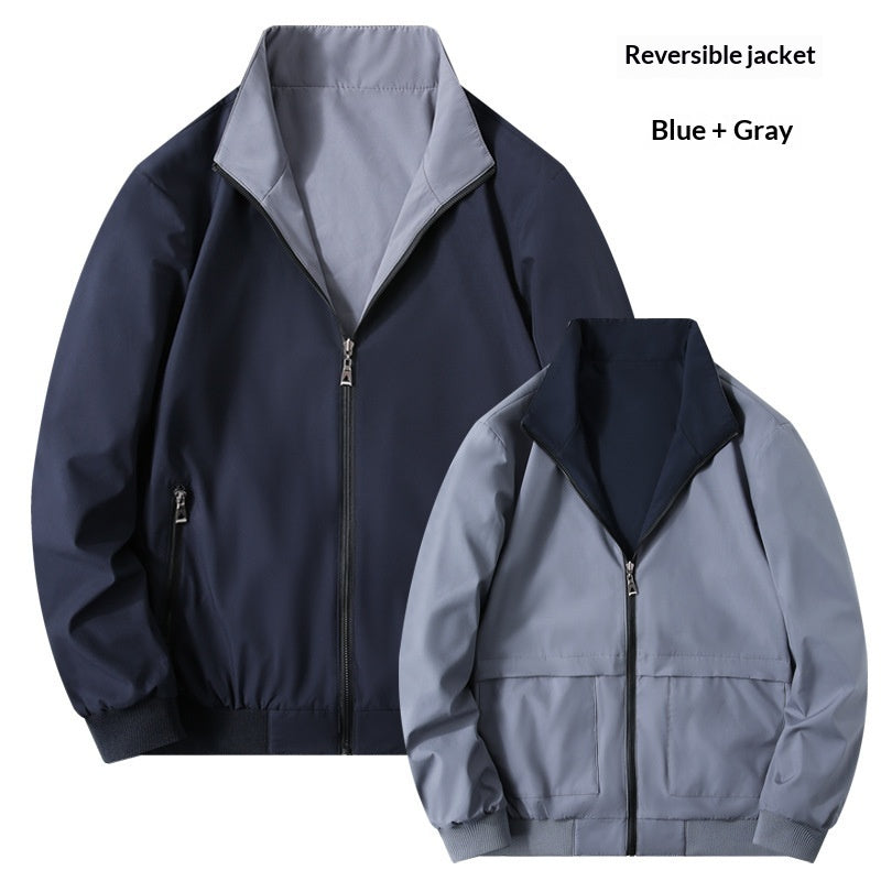 Stand-up Collar Top Casual And Versatile Mid-age Dad Jacket