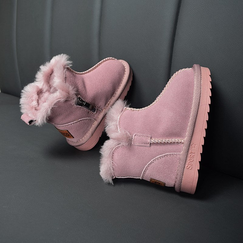 Children Snow Boots Genuine Leather