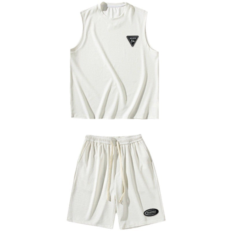 Men's Simple Casual Sports Top And Shorts Set