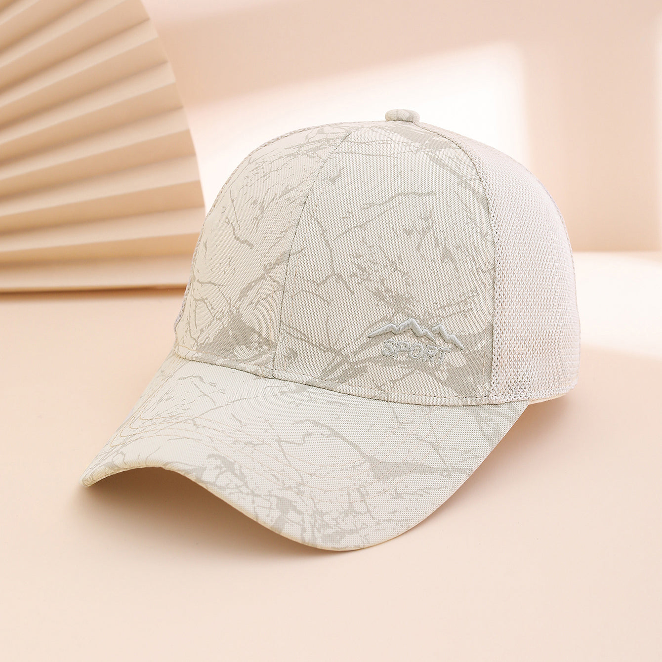 Solid-color Embroidered Mountain Peak Letter Print Patchwork Net Fabric Breathable Wide-brimmed Sunshade Fashionable Casual Baseball Cap For Spring And Summer Outdoor Sports, Fishing.