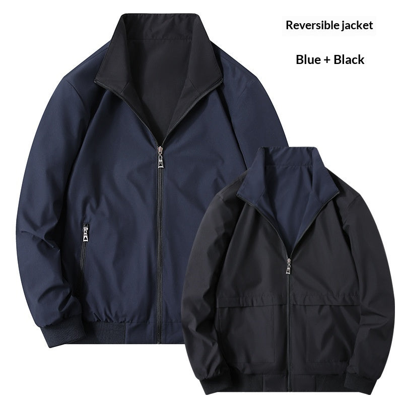 Stand-up Collar Top Casual And Versatile Mid-age Dad Jacket