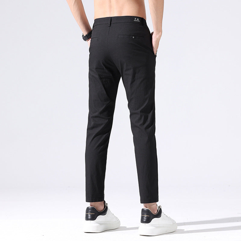 Summer New Ice Silk Thin Cropped Casual Pants For Men