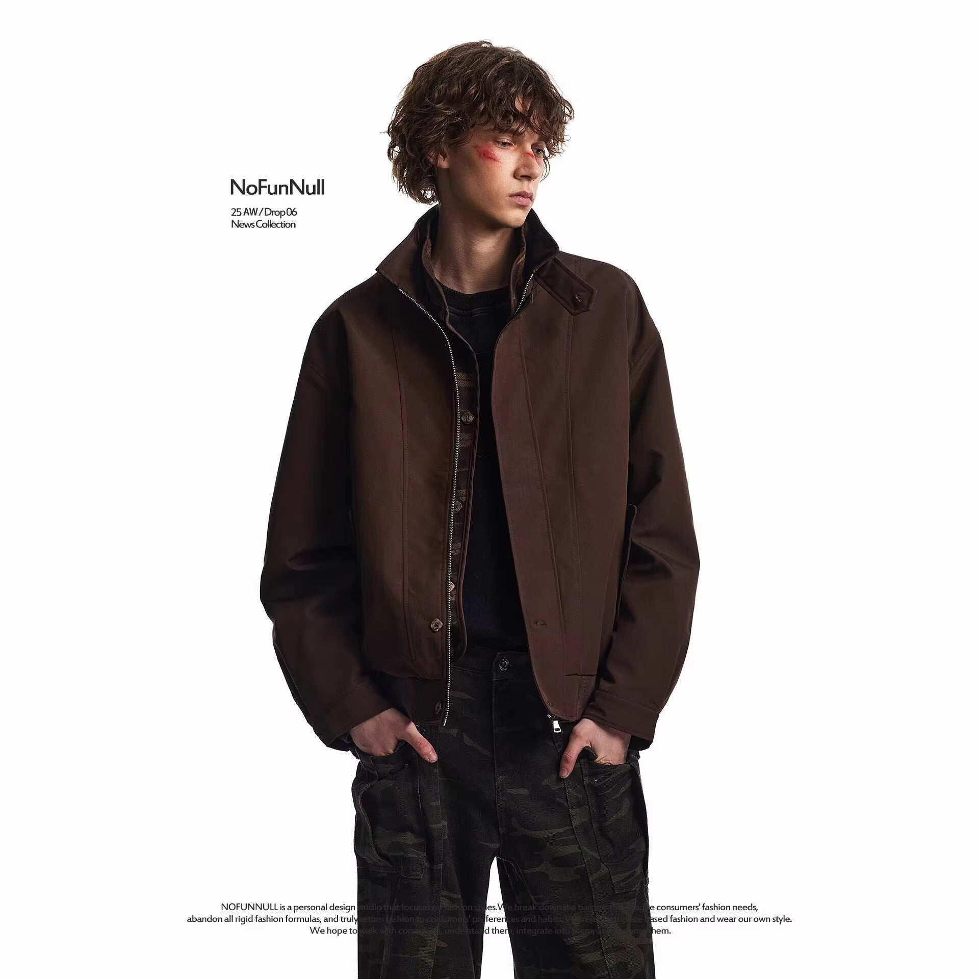 Plaid Patchwork Turn-Down Collar Baseball Jacket High-Street Vintage Barn Style Coat