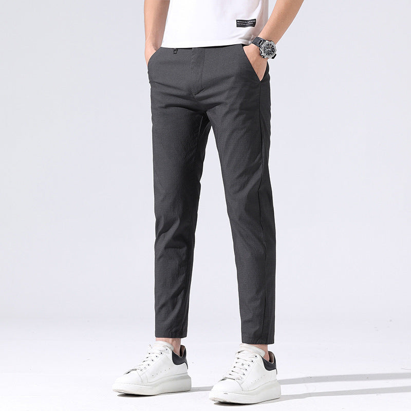 Summer New Ice Silk Thin Cropped Casual Pants For Men