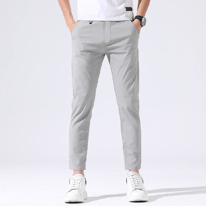 Summer New Ice Silk Thin Cropped Casual Pants For Men