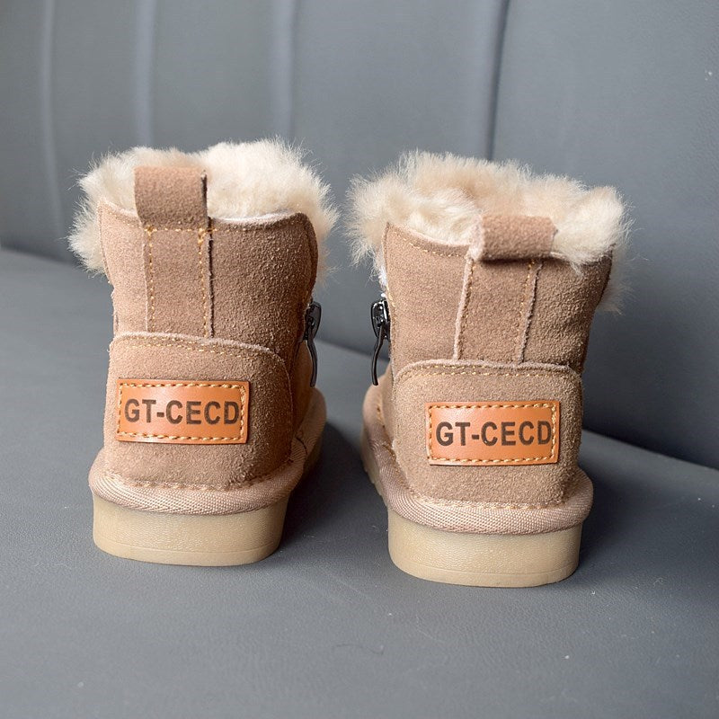 Children Snow Boots Genuine Leather